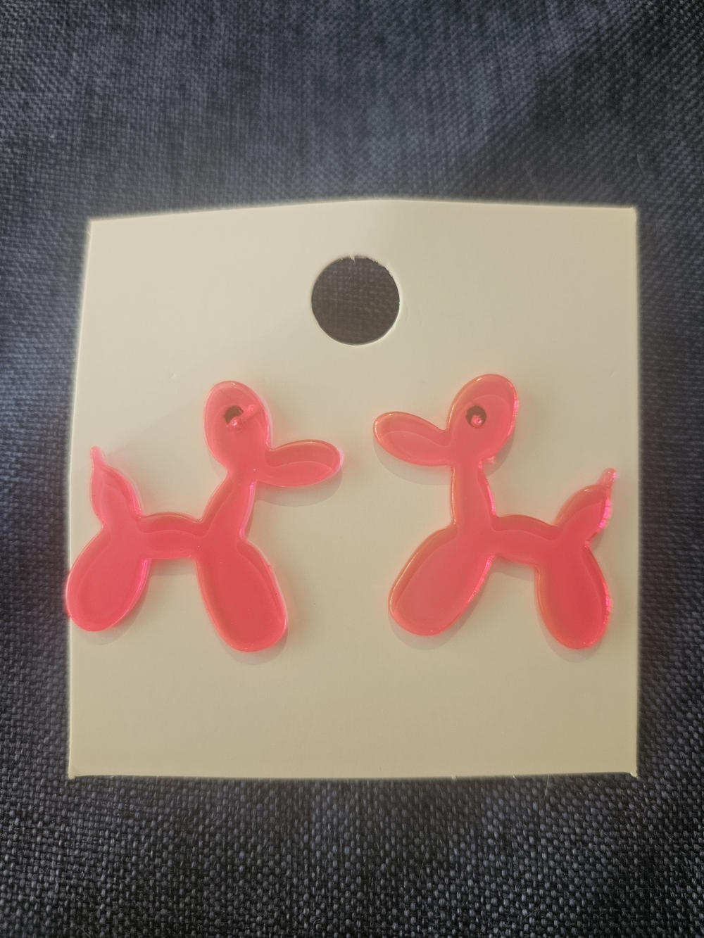 Kids Pink Balloon Animal Earrings - Brand Unknown